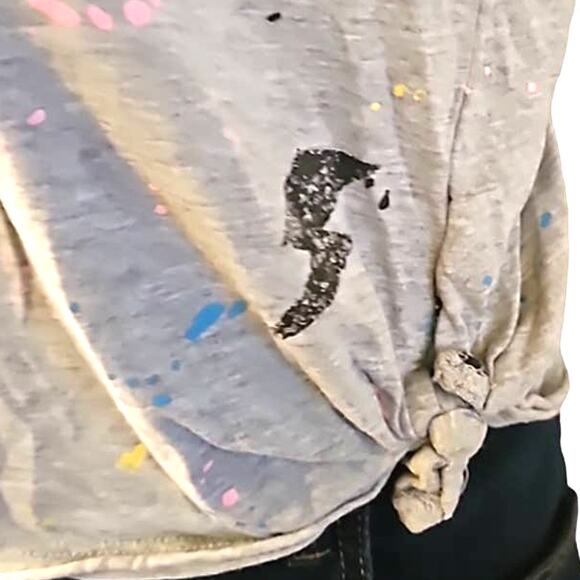 Excellent Wonder Nation Girls Gray Lightning & Hearts Graphic Tee Size XL - Picture 5 of 6